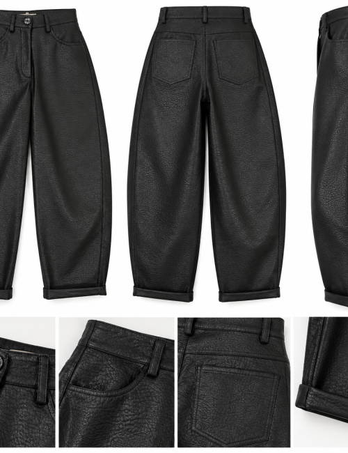 Pantalone Barrel Effetto Pelle – Fly Girl