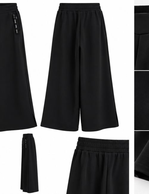 Pantalone tuta a gamba ampia con dettagli gioiello – Jijil